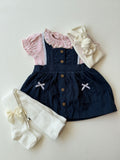 Bella pinafore stocking and headband set