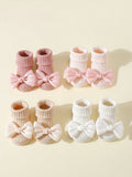 Sweetheart satin bow socks