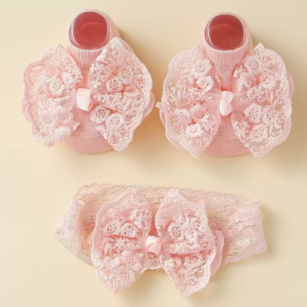 Blush and Noir Lace set